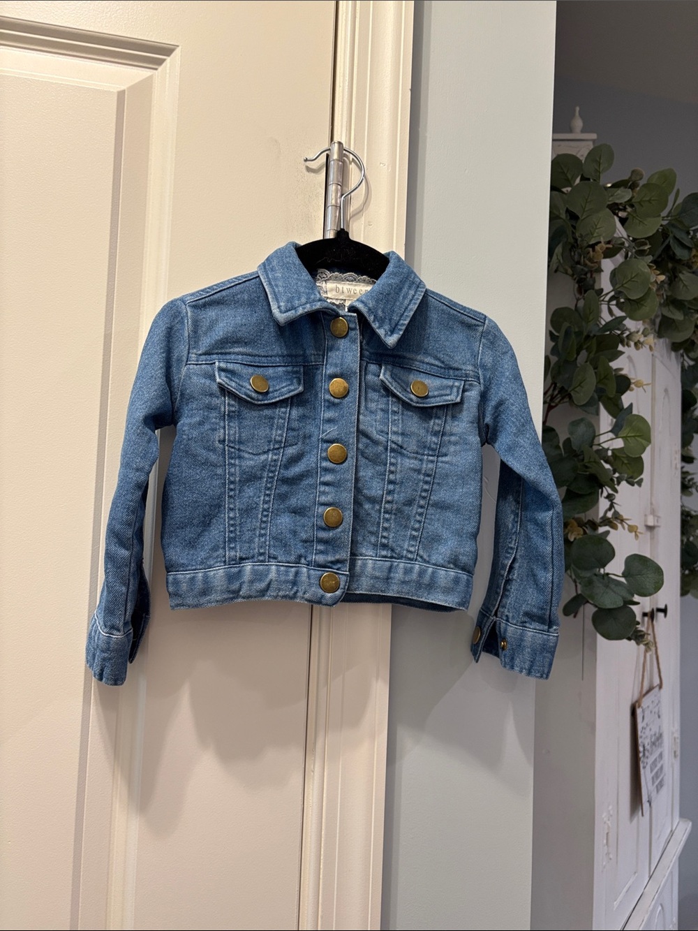 btween Light Blue Denim Jacket with Brass Buttons